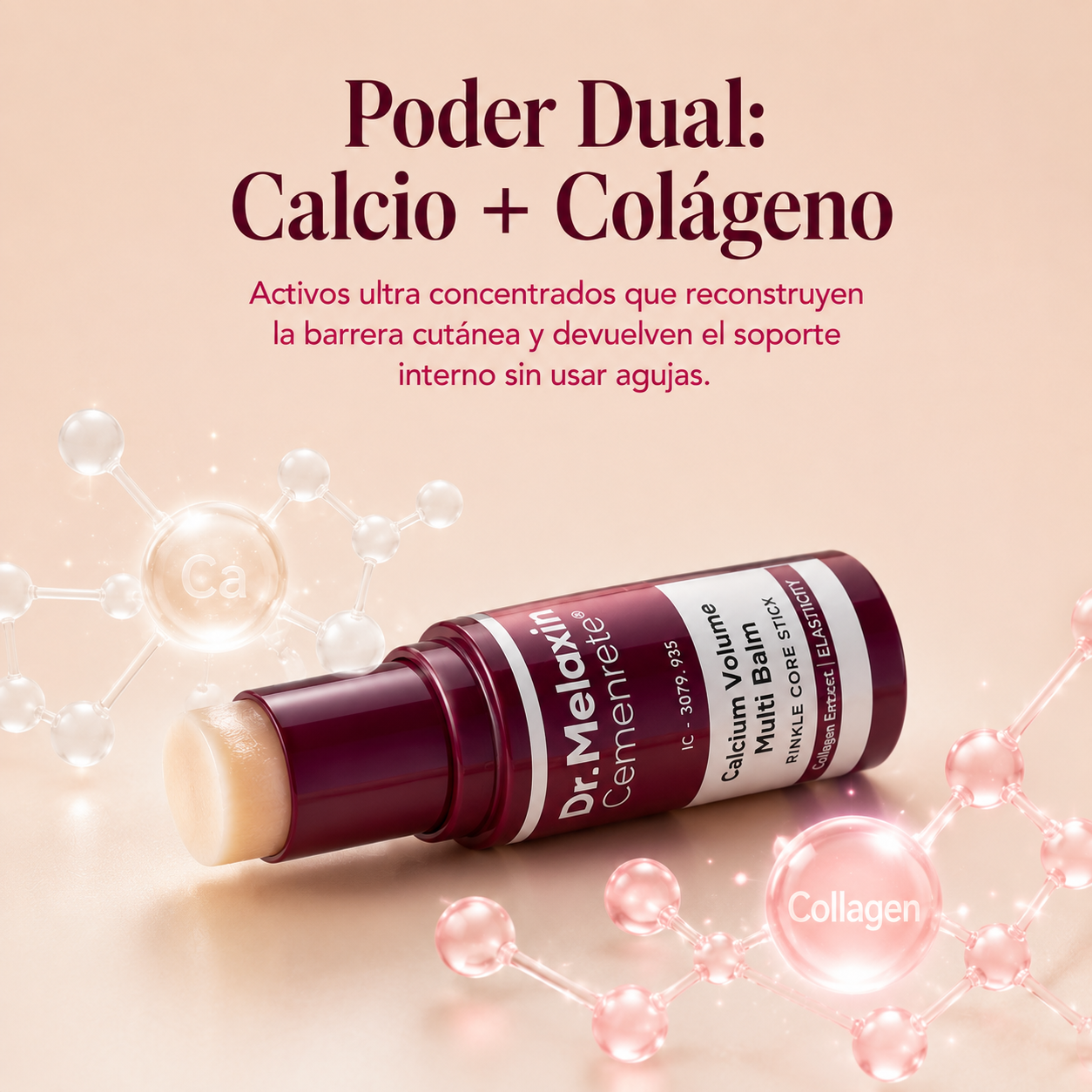Balsamo Hidratante en barra colágeno magnesio calcio 9g Coreano