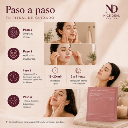 Mascarilla de colágeno biológico de acción profunda | The Nice Deal Beauty