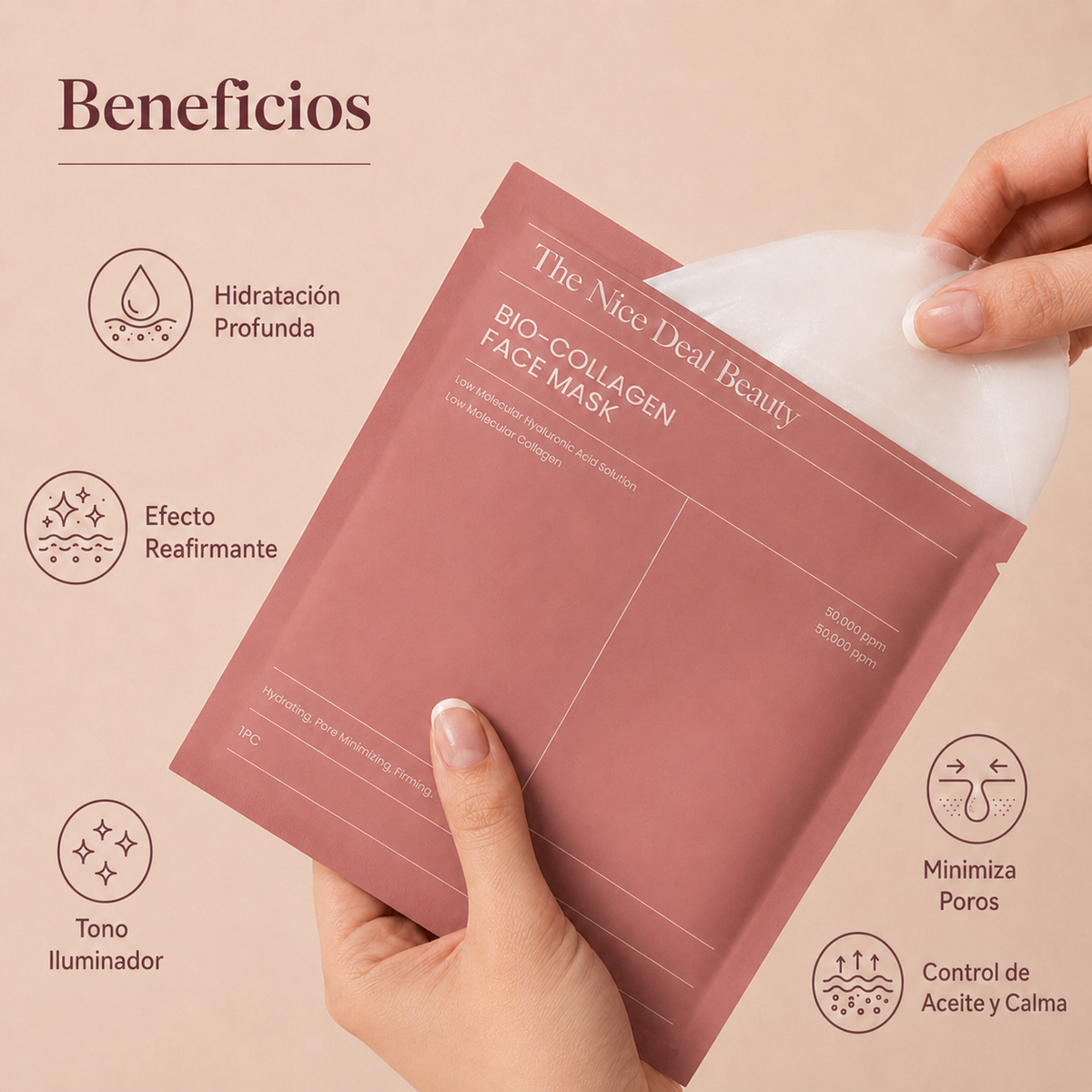 Mascarilla de colágeno biológico de acción profunda | The Nice Deal Beauty